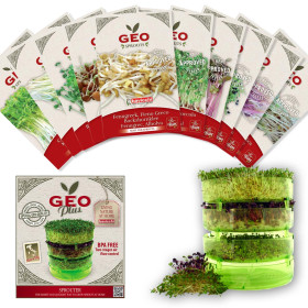 🌱 Kit de Germination GEO Plus – Plastique GEO Plus et  10 sachets de graines à germer